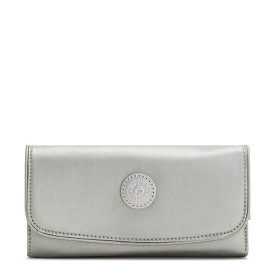 Portefeuilles Kipling Money Land Metallic Snap Wallet Argent | FR 1036WN